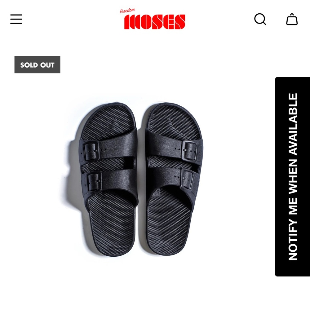 Freedom Moses Slides – Black – Size 36/37 – Good Used Condition